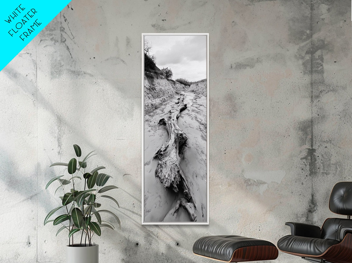 Driftwood, Nature Path, Earthy Decor, Rustic Home Style, Framed Canvas Print, Living Room Wall Art, Natural Landscape Photography
