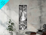 Forest Path, Rock Creek, Canopy Light, Calm Nature Scene, Canvas Print, Entryway Wall Art, Tranquil Minimalist Landscape Print
