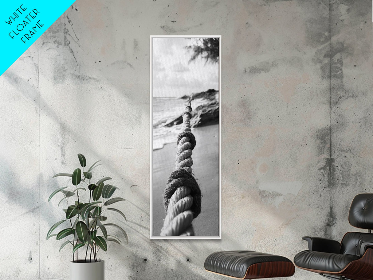 Nautical Rope, Coastal Focus, Rustic Texture, Canvas Print, Nautical wall art, Beach house decor, Minimalist bathroom art, Coastal bedroom print