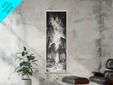 Pine Forest, Nature Path, Tree Canopy, Tranquil Woods, Canvas Print, Forest Wall Art, Minimalist Nature Decor, Meditation Room Artwork