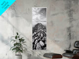 Rocky Jetty, Ocean Horizon, Black and White Seascape, Minimalist Nature, Canvas Print, Neutral Wall Decor, Office Wall Art, Hallway Decor