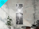 Ocean Foam, Morning Light, Tranquil Seashore, Black and White Coastal Print, Canvas Print, Minimalist Bathroom Print, Entryway Wall Art