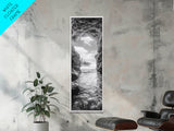 Sea Cave View, Ocean Opening, Rugged Rock Passage, Framed Canvas Print, Coastal Wall Art, Adventure Decor, Modern Rustic Style