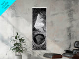 Ocean Cave, Coastal View, Natural Tide Pool, Canvas Print, Bathroom Wall Art, Seaside Decor, Minimalist Landscape, Black and White Art