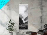 Foggy Coast, Ocean Cliffs, Atmospheric Horizon, Canvas Print, Nature Wall Art, Moody Landscape, Neutral Tones, Hallway or Office Decor