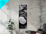 Zen Circle Stone, Forest Texture, Nature Balance, Canvas Print, Rustic Bathroom Decor, Earthy Wall Art, Minimalist Natural Style
