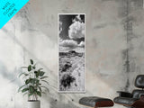 Desert Butte View, Southwest Horizon, Dramatic Sky, Framed Canvas Print, Boho Living Room Art, Western Landscape Photography, Man Cave