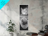 Sunlit Ocean Foam, Peaceful Beach Scene, Coastal Calm, Framed Canvas Print, Bathroom Print, Coastal Living Room Wall Art, Entryway Wall Art