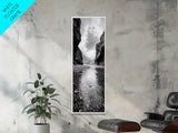 Mountain Valley, Serene Stream, Canyon Light, Framed Canvas Print, Peaceful Nature Scene, Bedroom or Study Minimalist Wall Decor