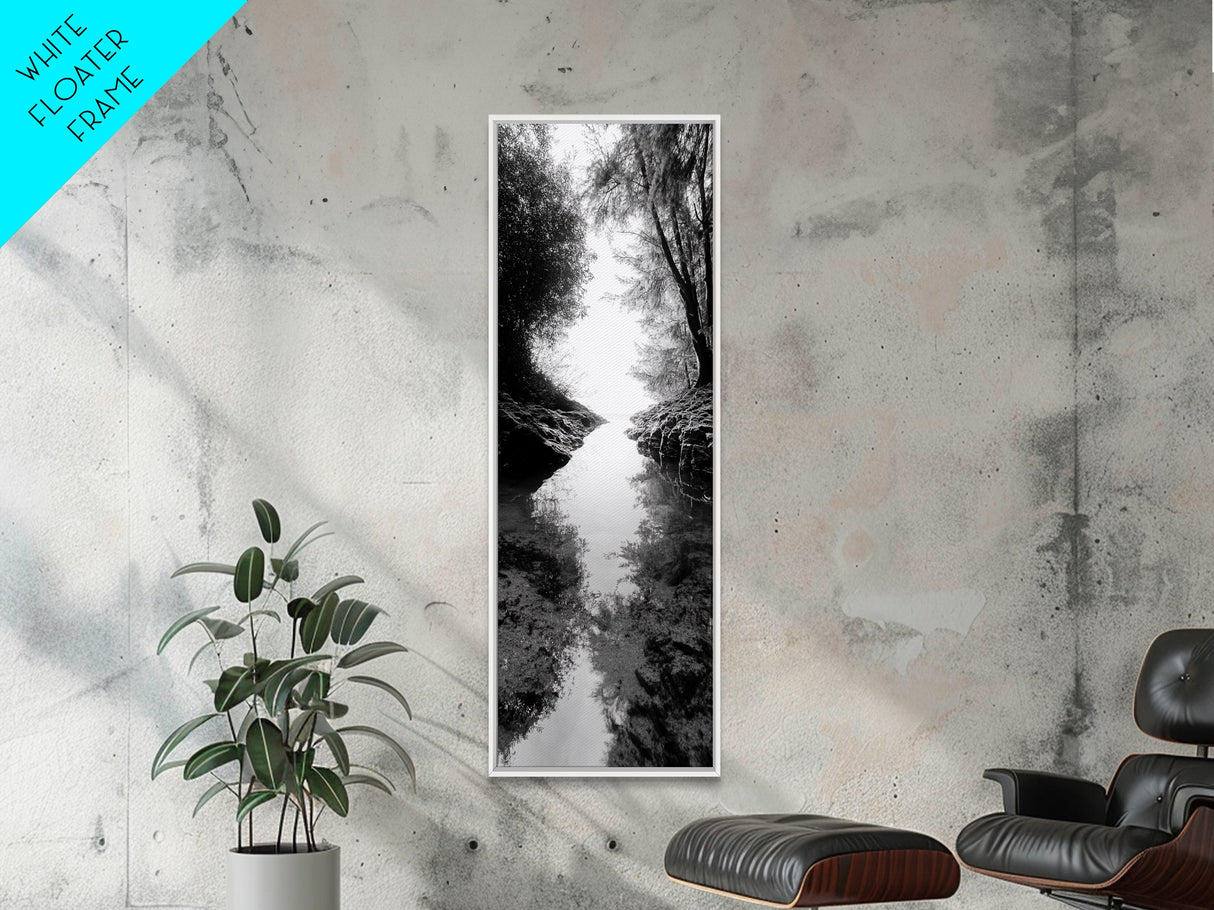 Secret Pathway, Forest Creek, Hidden Escape, Canvas Print, Magical Woodland Art, Hallway or Entryway Mystical Nature Decor, Bathroom Art