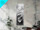 Shell Closeup, Ocean Texture, Natural Spiral, Minimalist Shell, Seashell Photography Framed Canvas Print, Coastal Kitchen Wall Art
