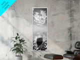 Zen Stone, Calm Waters, Smooth Pebbles, Framed Canvas Print, Spa Wall Art, Minimalist Bathroom Decor, Tranquil Home Accent