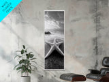 Ocean Star, Sea Life, Coastal Serenity, Marine Beauty Framed Canvas Print, Beach House Wall Art, Coastal Nautical Bathroom Decor