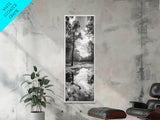 Reflective Forest, Nature Calm, Monochrome Trees, Peaceful Swamp, Framed Canvas Print, Rustic Cabin Decor, Moody Wall Art, Entryway Print