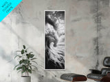 Ocean Wave, Curling Sea, Surfer's Dream, Powerful Water, Framed Canvas Print, Coastal Wall Art, Beach House Decor, Bold Seascape