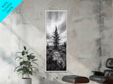 Lone Pine Tree, Forest Mood, Wilderness Art, Framed Canvas Print, Minimalist Wall Decor, Cabin Art, Neutral Fall Tones, Nature Lover Gift