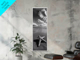 Starfish Beach, Shoreline Calm, Ocean Minimalism, Canvas Print, Coastal Living Room Wall Art, Nautical Bathroom Decor, Beach House Style