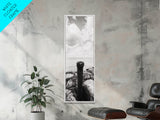 Coastal Pipe, Ocean View, Rusted Metal, Framed Canvas Print, Industrial Nautical Art, Bathroom Wall Decor, Minimal Seaside Landscape