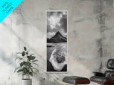 Dramatic Seaside Peak, Coastal Mountain Wall Art, Black Beach Photography, Bold Nature Decor, Canvas Print, Living Room Art