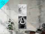 Rustic Trough Scene, Country Minimalist Art, Weathered Landscape Print, Nature Photography, Farmhouse Kitchen Decor, Framed Canvas Print