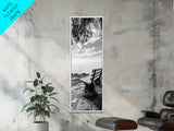 Lakeside Bench View, Peaceful Nature Scene, Tranquil Reflection Print, Minimalist Wall Decor, Zen Office Art, Framed Canvas Print