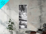 Coastal Bench, Ocean Peace, Nature Retreat, Minimal Landscape, Canvas Print, Zen Wall Art, Bedroom or Entryway Decor, Calm Beach Scene