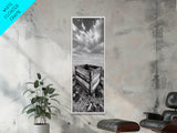 Rustic Crate, Ocean View, Weathered Wood, Coastal Still Life, Framed Canvas Print, Boho Bathroom Art, Nautical Living Room Decor