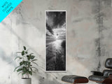 Sunset Shore, River Stream, Dramatic Sky, Framed Canvas Print, Nature Wall Art, Fall Landscape Decor, Tranquil Home Accent, Rustic Room Decor