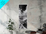 Sea Sponge, Coastal Rock, Ocean View, Canvas Print, Minimalist Nature Photography, Bathroom Wall Art, Black and White Ocean Decor