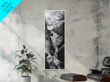 Coastal Cliffs, Ocean Channel, Dramatic Sky, Framed Canvas Print, Bold Nature Photography, Office Wall Art, Adventure Seaside Decor