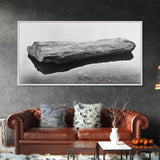 Driftwood, Calm Water, Nature Stillness, Natural Element Art, Framed Canvas Print, Zen Bathroom Wall Art, Minimalist Decor