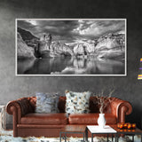 Glacier Wall Reflection, Dramatic Ice Valley Scene, Wilderness Nature Print, Framed Canvas Print, Den Wall Art, Moody Decor