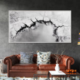 Aerial Desert, Cracked Earth, Modern Texture, Abstract Terrain, Canvas Print, Office Wall Art, Earth Tones, Contemporary Natural Art