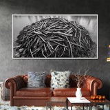 Beaver Lodge, Natural Structure, Earthy River Habitat, Framed Canvas Print, Cabin Wall Art, Nature-Inspired Rustic Fall Decor