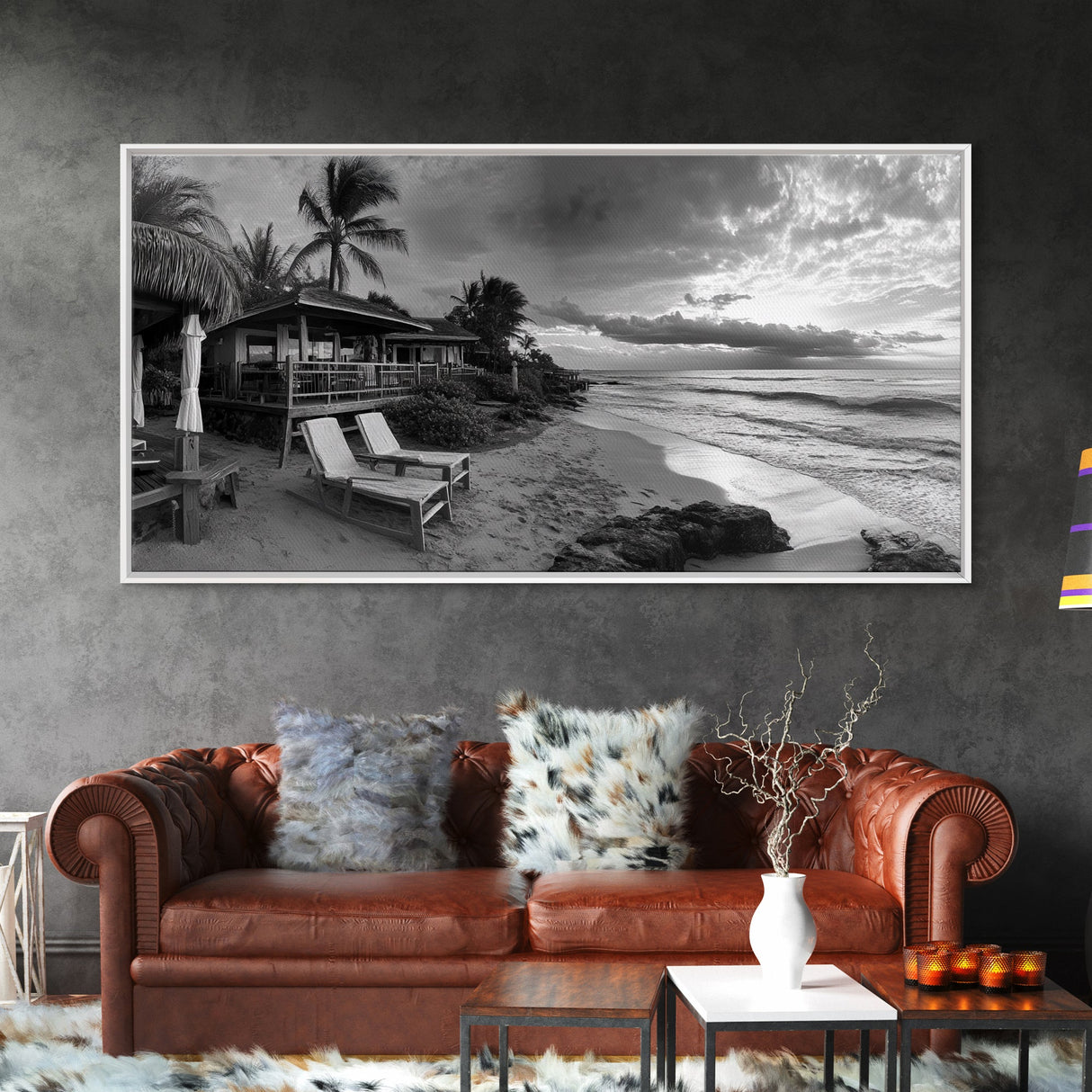 Tropical Beach Sunset, Coastal Retreat Art, Island Vibes, Ocean Paradise Canvas Print, Bedroom Wall Art, Boho Beach House Decor