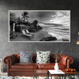 Tropical Beach Sunset, Coastal Retreat Art, Island Vibes, Ocean Paradise Canvas Print, Bedroom Wall Art, Boho Beach House Decor