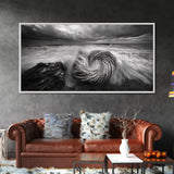Ocean Rope Coil, Stormy Sea Art, Nautical Wall Decor, Coastal Photography, Canvas Print, Moody Ocean Art, Bathroom Wall Art, Nautical Home Decor