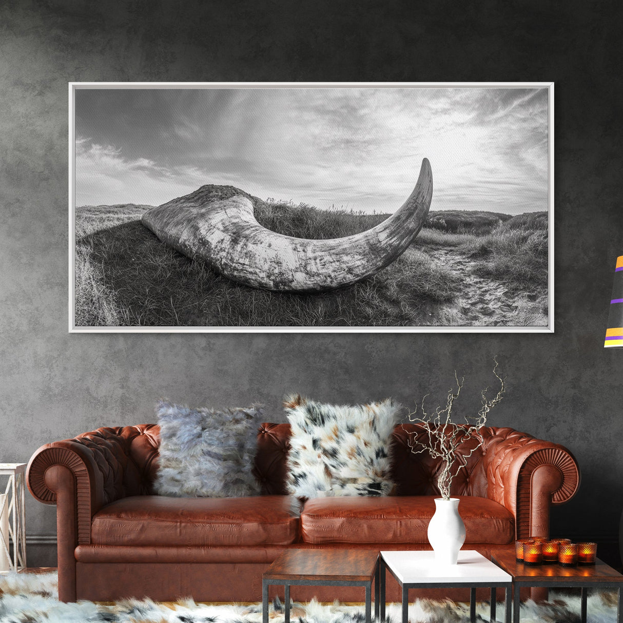 Driftwood Horn Curve, Coastal Nature Art, Whale Bone Decor, Beachside Minimalism, Canvas Print, Entryway Wall Art, Nautical Rustic Decor