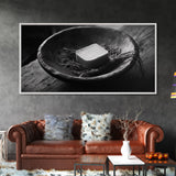 Rustic Soap Bowl, Farmhouse Kitchen Art, Homestead Decor, Simple Living Style, Canvas Print, Country Kitchen Wall Art, Autumn Accent