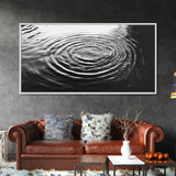 Water Ripples Zen, Abstract Motion, Monochrome Fluid Art, Canvas Print, Modern Minimalist Wall Art, Bathroom or Spa Room Decor