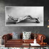 Driftwood Sculpture, Organic Modern Art, Natural Wood Texture, Neutral Decor, Framed Canvas Print, Bedroom or Living Room Wall Art