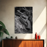 Floral Engraved Revolver, Vintage Western Gun, Cowboy Detail Shot, Canvas Print, Man Cave Art, Rustic Americana Wall Style