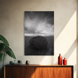 Twilight Field Nest, Tumbleweed Art, Desert Calm, Grassy Plains, Framed Canvas Print, Entryway Wall Art, Boho Nature Landscape