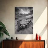 Coastal Relic, Rustic Sand Dunes, Weathered Wood, Canvas Print, Beach House Wall Art, Moody Ocean Decor, Fall Home Styling