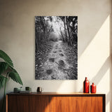 Forest Trail Path, Woodland Escape, Nature Walk, Adventure Art, Framed Canvas Print, Office Wall Decor, Autumn Vibes, Rustic Nature Style