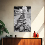 Island Cloud Escape, Ocean Path Scene, Tropical Seascape, Canvas Print, Coastal Beach House Art, Summer Island Vibes Wall Art