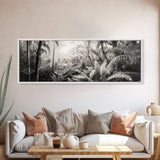 Jungle Light, Nature Vibe, Wild Forest, Framed Canvas Print, Boho Wall Art, Office Wall Decor, Earthy Tones Art, Rainforest Wall Print
