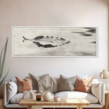 Autumn Leaf, Water Reflection, Nature Minimalism, Floating Stillness, Framed Canvas Print, Fall Wall Art, Neutral Tones, Bathroom Decor