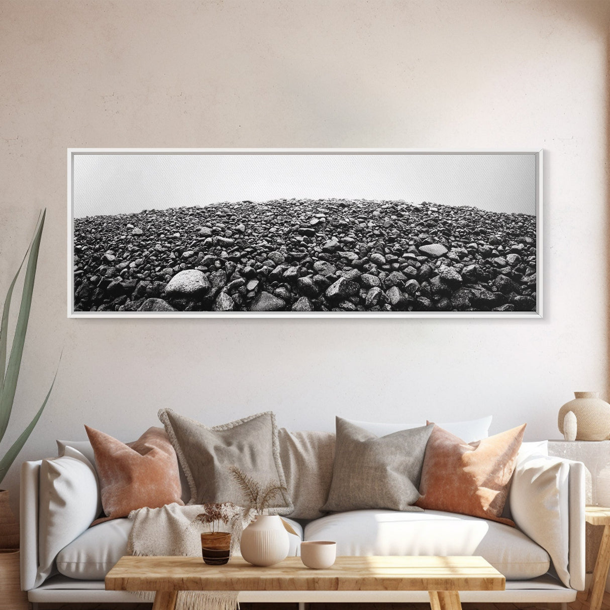 Rock Hill, Stone Texture, Natural Abstract, Canvas Print, Minimalist Wall Art, Monochrome Decor, Modern Entryway Art, Hallway Print