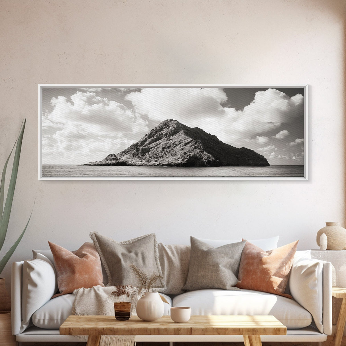 Tropical Island, Seascape Photography, Coastal Wall Art, Framed Canvas Print, Ocean Print, Minimalist Bedroom Art, Beach House Decor